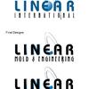 Linear International Logos; Top:  Concept Logo;
Bottom: Logos used on all marketing materials